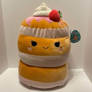 Squishmallows 16” Sawtelle Strawberry Pancakes Plush Stuffed Animal Toy